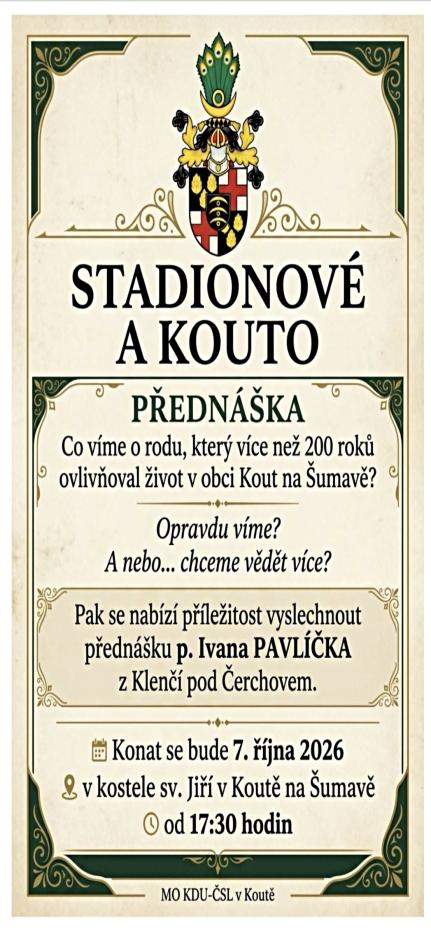 Zajímavá přednáška v kostele v Koutě na Šumavě